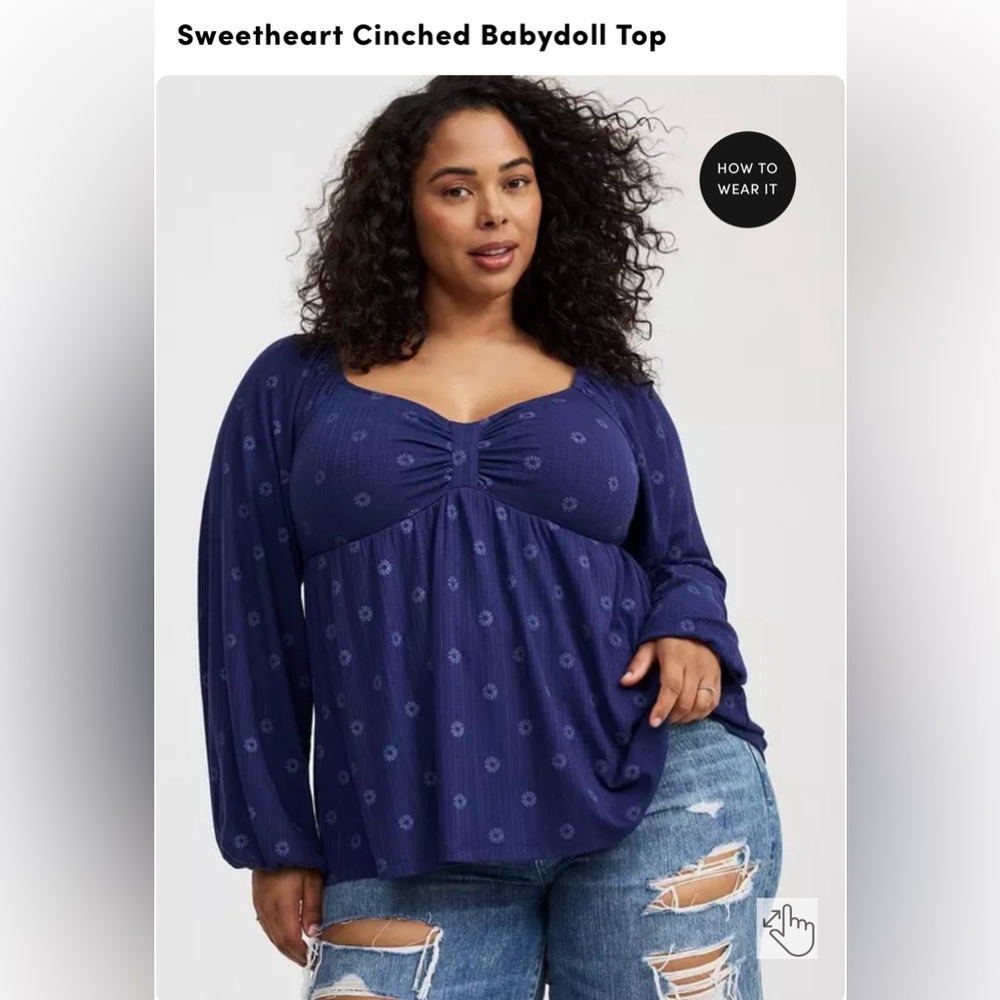 Torrid Sweetheart Cinched Babydoll Top size 2